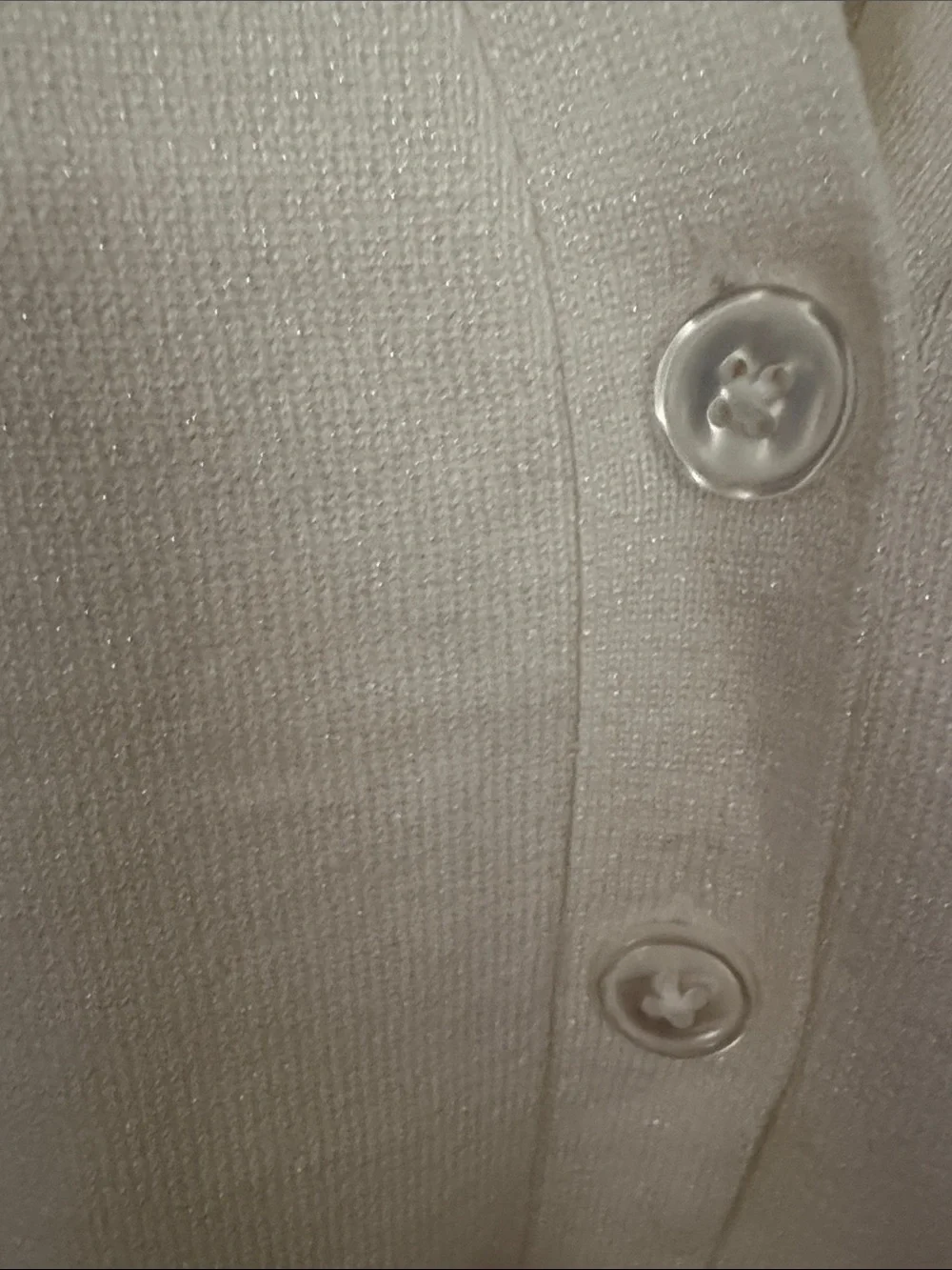 New York & Company Cream Button-Front Sleeveless Cardigan